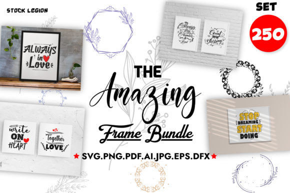 250 Frames Bundle: Graphics & Decorative Elements