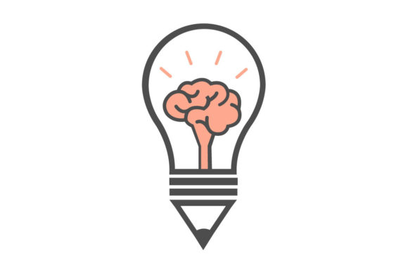 Brain Lamp Logo Design: Graphics and Logos for Digital Sellers