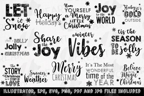 Christmas Greeting Card Graphic Bundle