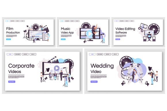 Film and Video Production Landing Page Graphics
