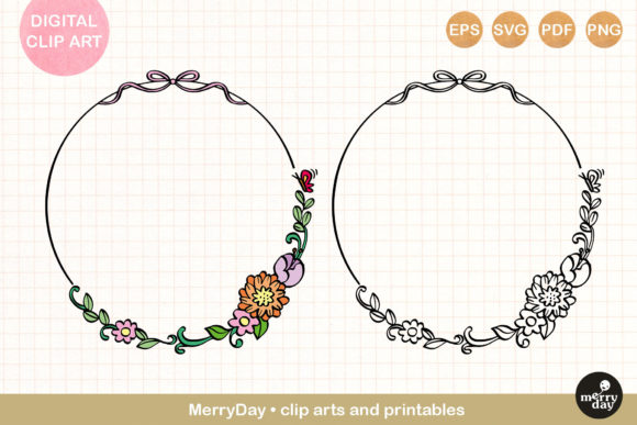 Flower Wreath Svg for Crafts and Graphics