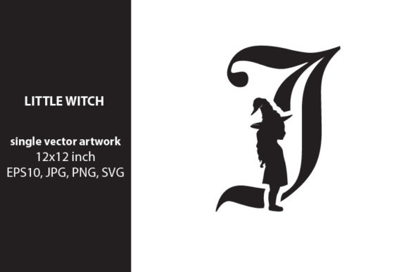 Little Witch - Monogram Letter J Graphics and Icons