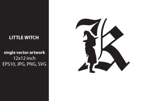 Little Witch - Monogram Letter K Graphics and Icons