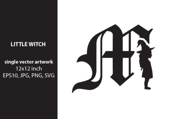 Little Witch - Monogram Letter M: Graphics and Icons for Creative Design