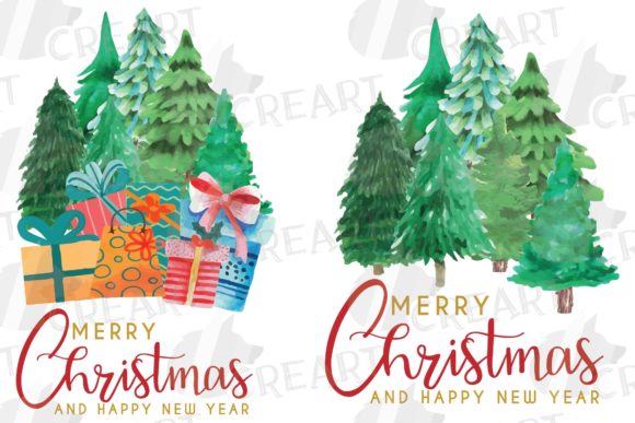 Merry Christmas Pine Greeting Graphic