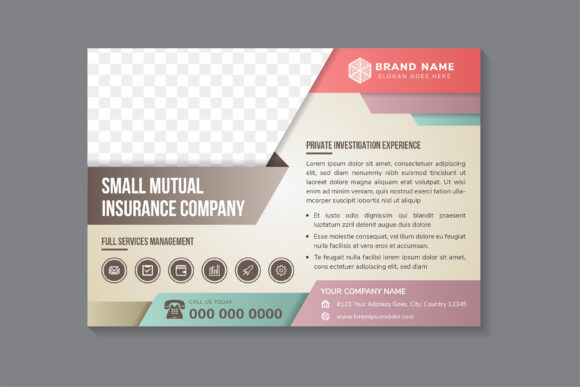 Pastel Color Horizontal Flyer for Insura: Graphics and Print Templates