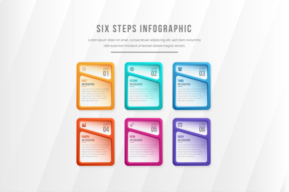 Rectangle Vertical Infographic Six Step Graphics