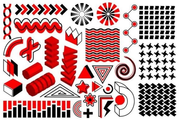 Red and Black Design Elements: Graphics for Bold Branding