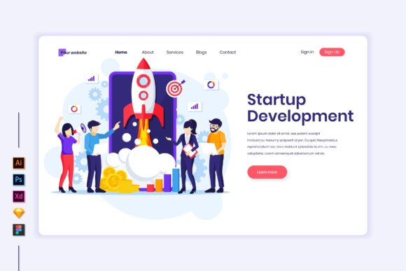 Startup Development Flat Illustration Graphics