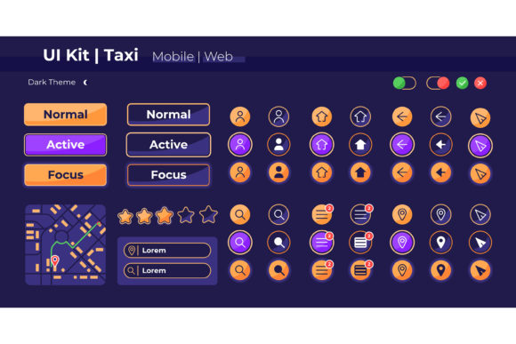 Taxi App UI Elements Kit