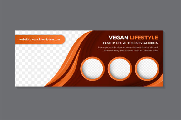 Vegan Lifestyle Horizontal Banner Brown Graphics